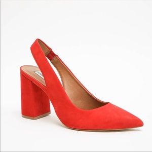 STEVE MADDEN Suede Chunky Heel Slingback Pumps SIZE 8.5